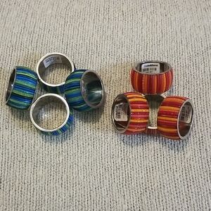 8 Crate&Barrel Napkin Rings Set